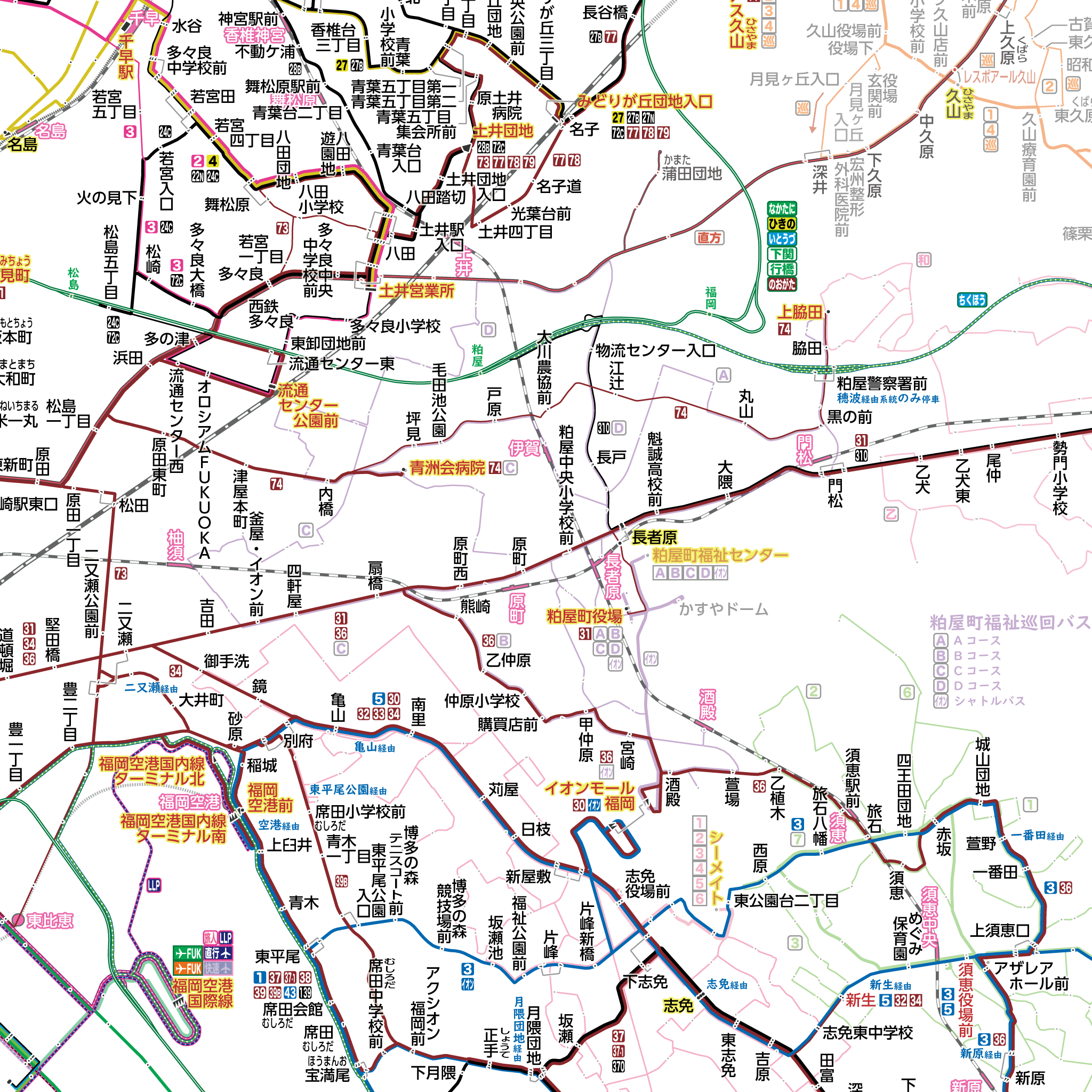 西鉄バス総合路線図【非公式】スクロール版 - nnrkashii.net